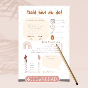 Baby-Tipp-Karte für die Baby-Party als PDF zum Ausdrucken