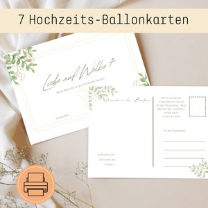 Ballonkarten für die Hochzeit || 7 Versionen || Druckvorlage