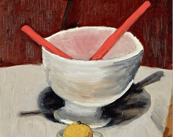 Münter, still life with red cutlery, 1930 - original exhibition poster