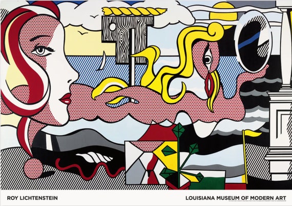 Roy Lichtenstein, Figures in Landscape 1977 - Original Exhibition 