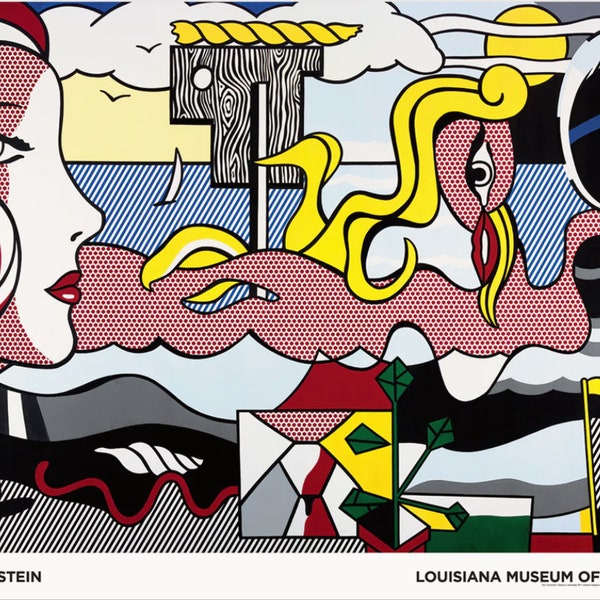 Roy Lichtenstein, Figures in Landscape 1977 - Original Ausstellung Museumsplakat