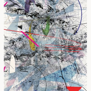 Julie Mehretu, Easy Dark 2007 - Original exhibition museum poster