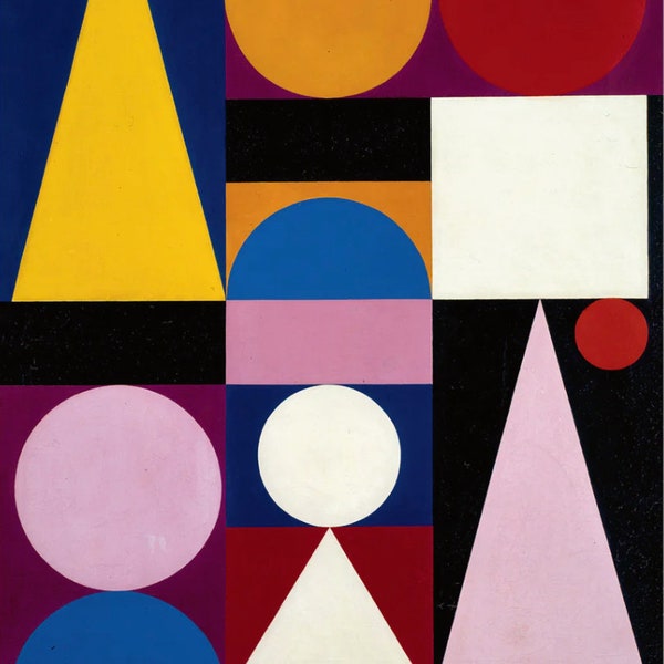 Auguste Herbin, Jaune 1946 - Affiche originale d'exposition