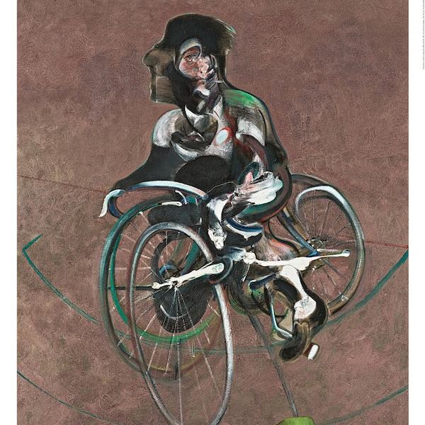 Francis Bacon, Portret van Georg Dyer op een fiets, 1966 - Originele tentoonstellingsmuseumposter
