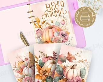 Autumn Pumpkins Fall Planner Dashboard Printable, Planner Dashboard for Happy Planner, Multiple Sizes, Printable A5, A5 Wide