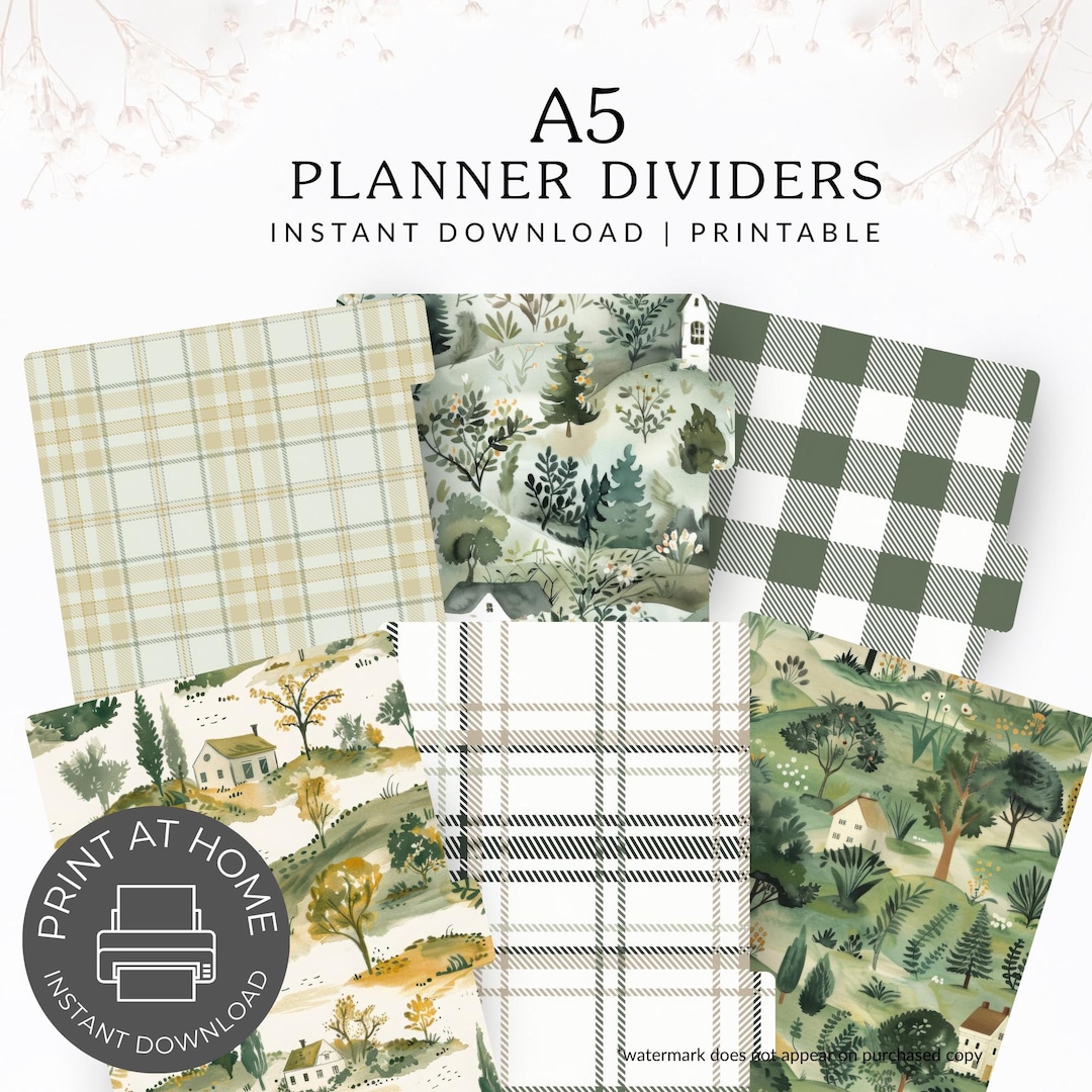 A5 Printable Planner Dividers | Elegant & Stylish Organization | Floral ...