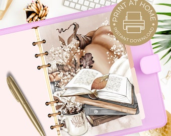 Fall Planner Dashboard Printable, Planner Dashboard for Happy Planner, A5 Size, A5 Wide, Printable Planner, Pumpkins, Autumn