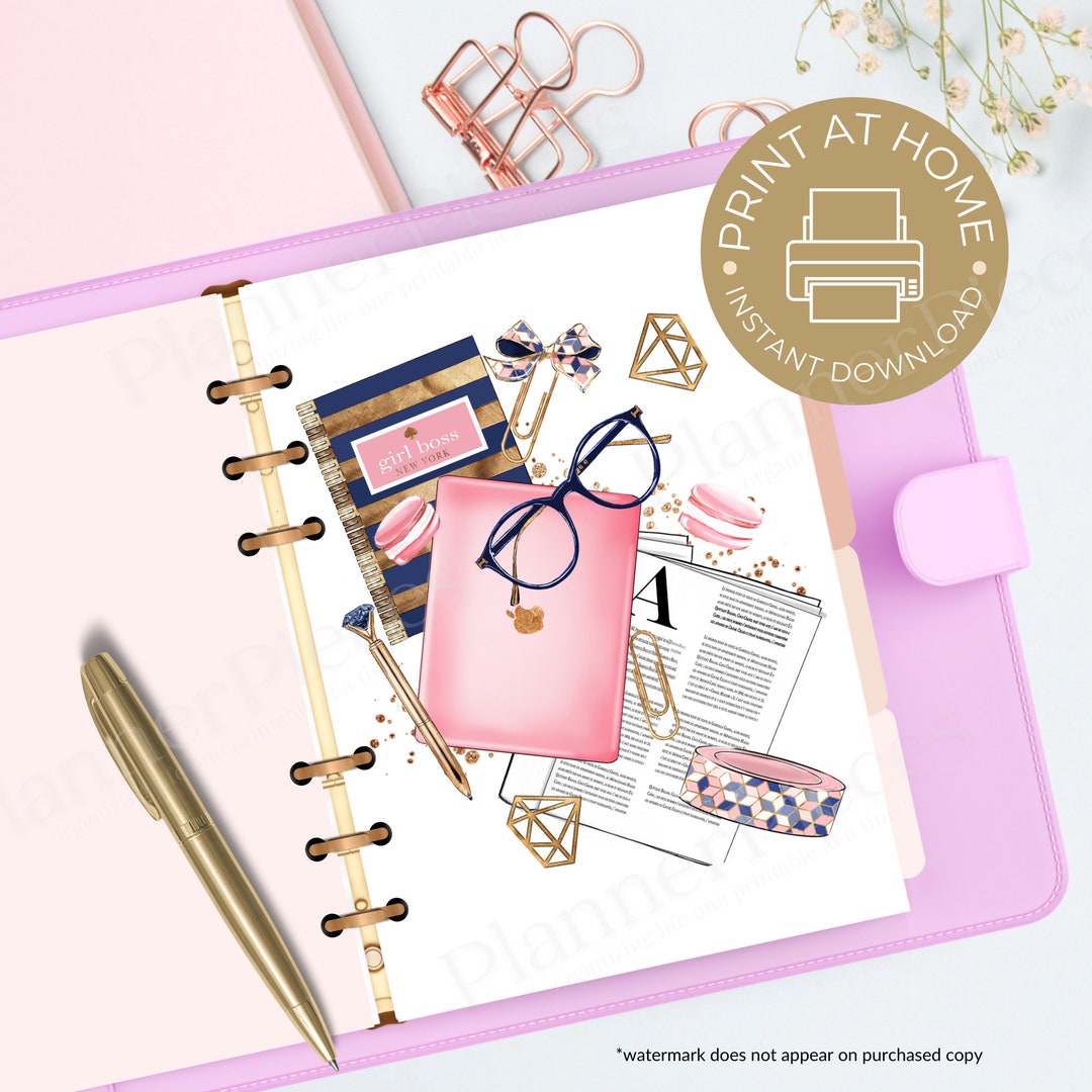 Fashion Girl Planner Dashboard Printable, Planner Printable, Happy
