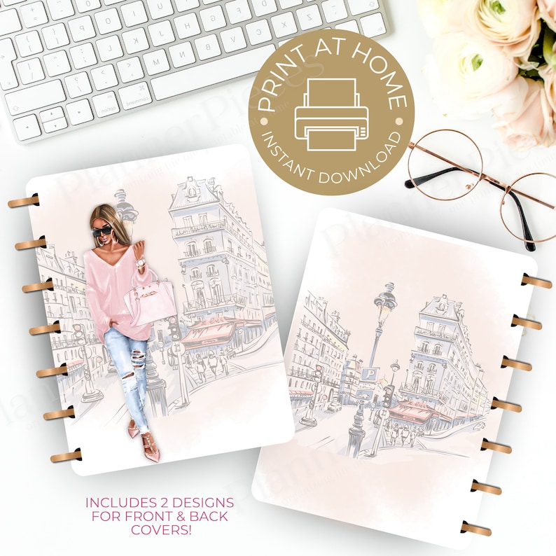 Fashion Girl Planner Cover Printable, Planner Cover for Happy Planner ...