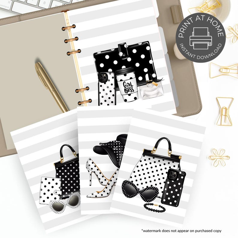 Printable Fashion Planner Dashboard: Multiple Sizes (PDF Download) - Etsy