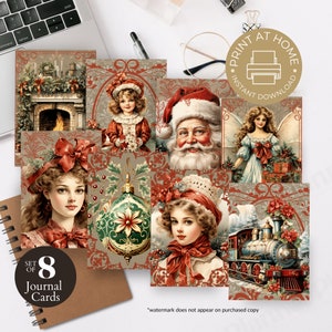 Christmas Winter Journal Cards, Journaling Cards, Printable Journal Cards, Junk Journaling, Planner Cards, Inspirational Journal Planner