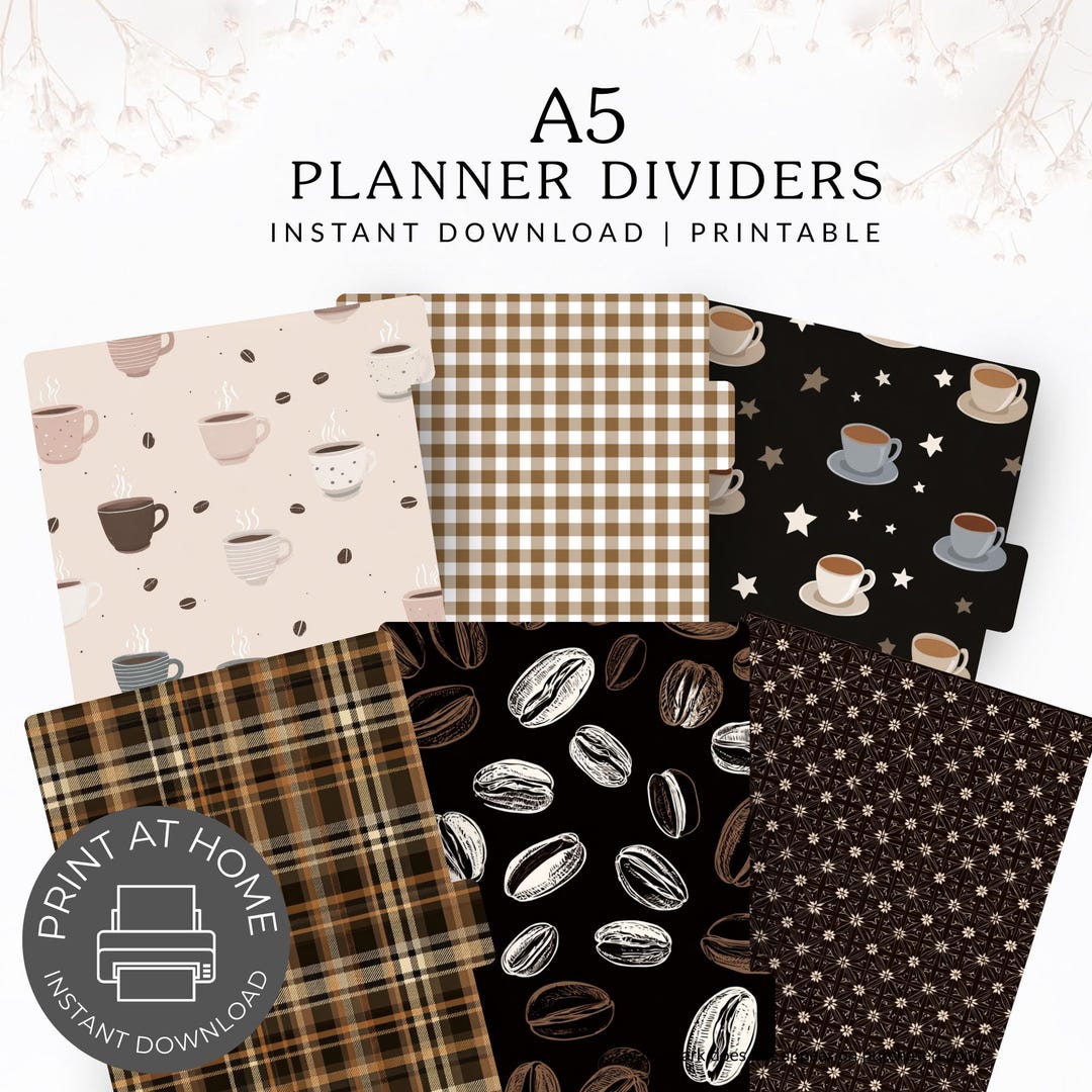 A5 Printable Planner Dividers | Elegant & Stylish Organization | Floral ...