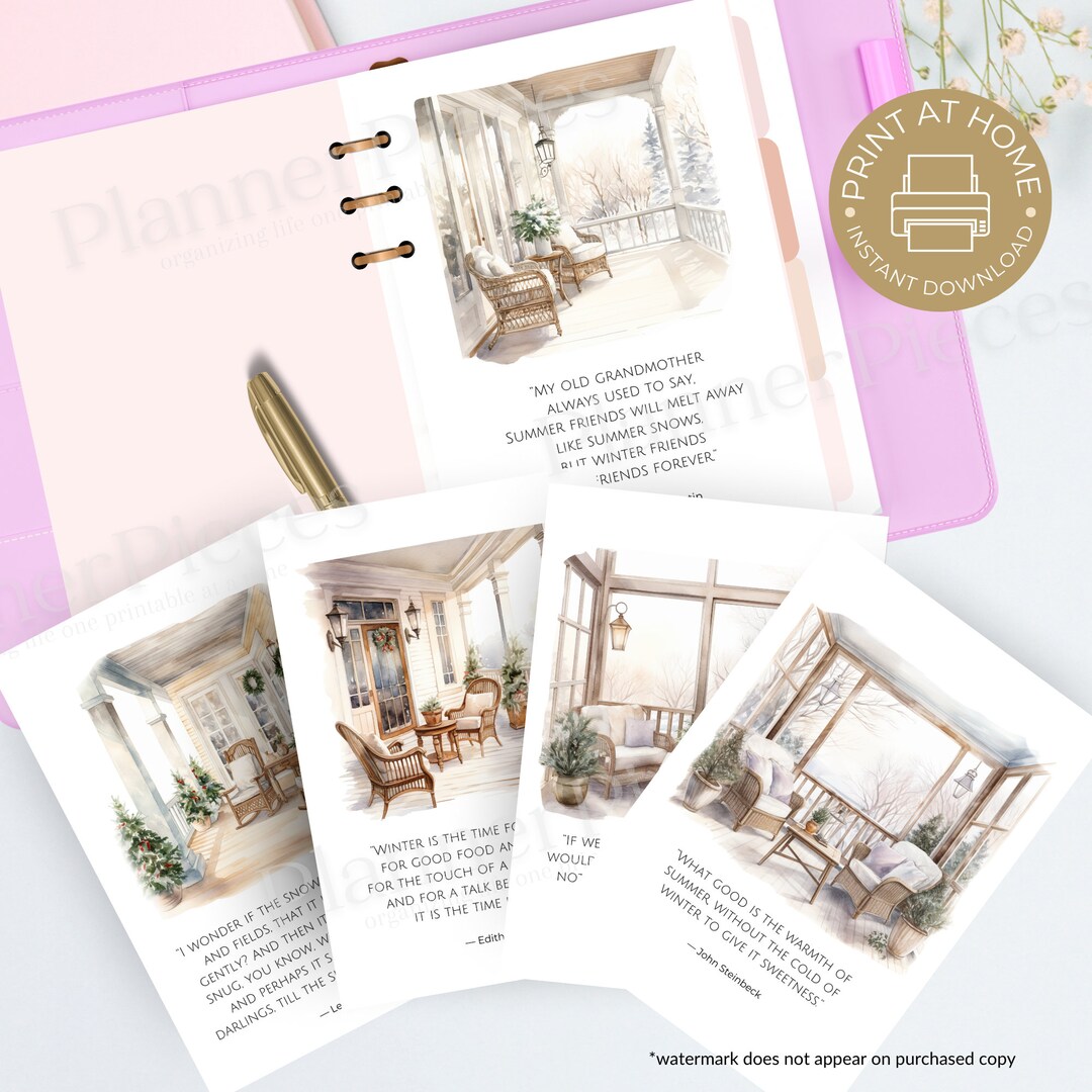 Cozy Winter Porch Planner Dashboard Printable Set (digital Download) - Etsy