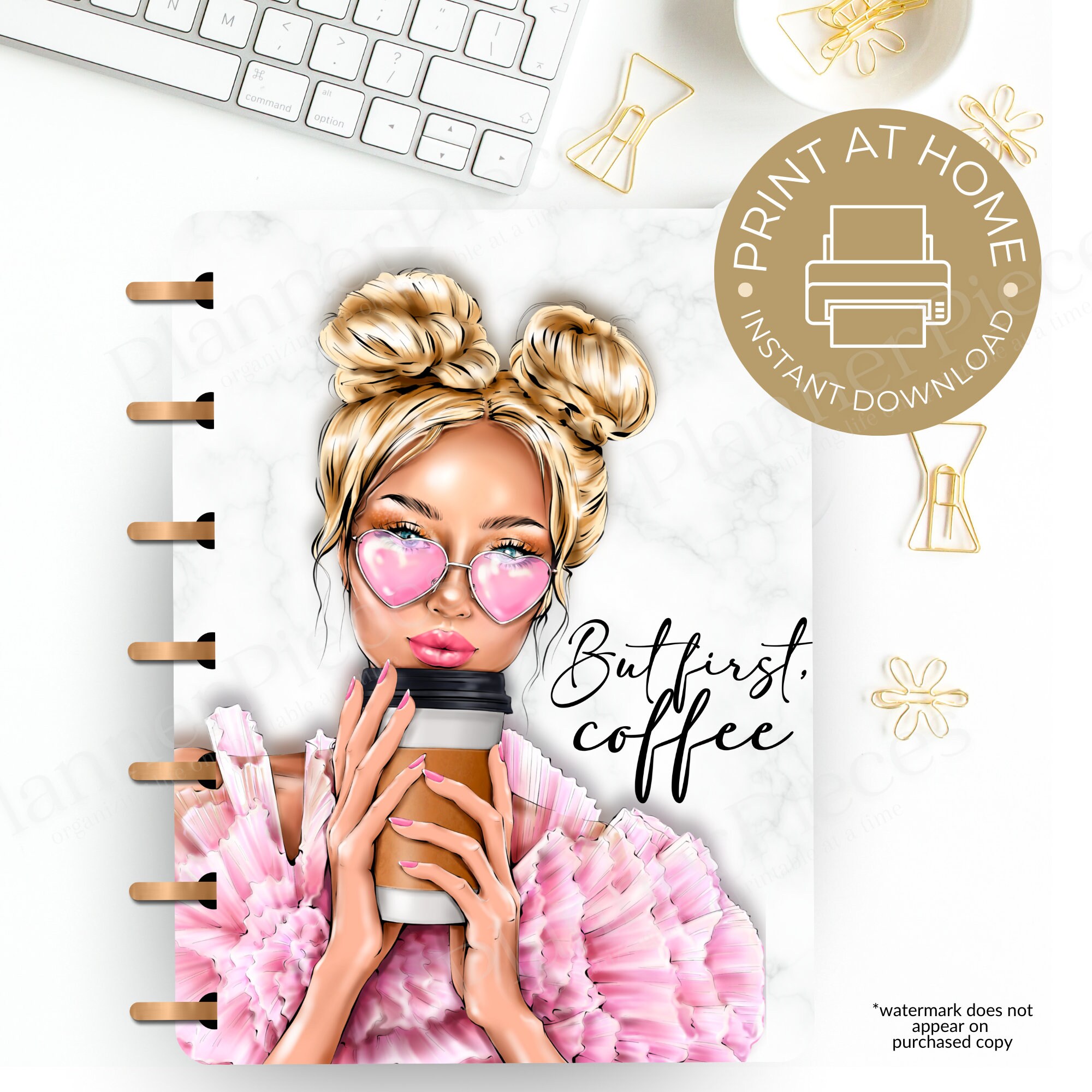 Fashion Girl Planner Cover Printable, Planner Cover for Happy Planner ...