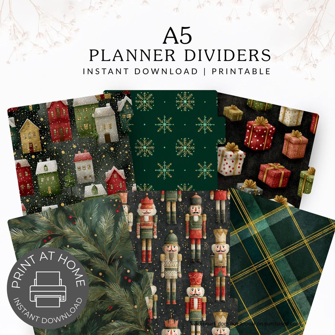 A5 Printable Planner Dividers | Elegant & Stylish Organization | Floral ...