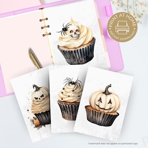 Halloween Cupcakes Fall Planner Dashboard Printable, Planner Dashboard for Happy Planner, Printable A5, A5 Wide, Pumpkin Cupcakes HCU121