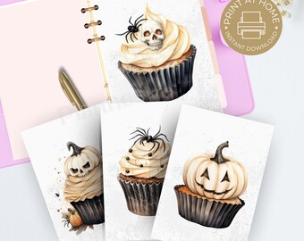 Painel de planejamento de cupcakes de Halloween: A5, A5 largo (download digital)