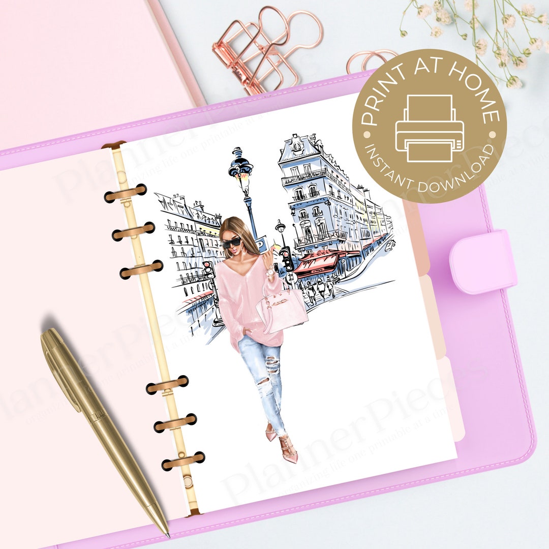 Fashion Girl Planner Dashboard Printable, Planner Printable, Happy