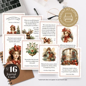 Christmas Winter Journal Cards, Journaling Cards, Printable Journal Cards, Junk Journaling, Planner Cards, Inspirational Journal Planner
