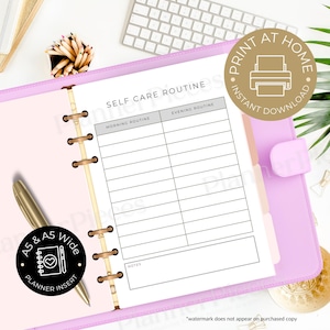 Self Care Planner Printable, Planner Insert, Dashboard Printable, Planner Dashboard for Happy Planner, Printable A5, A5 Wide