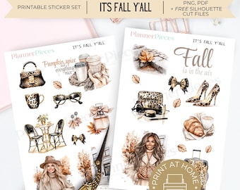 Fall  Printable Stickers, Printable Planner Sticker, Happy Planner Sticker, Printable Stickers, Stickers, Instant Download