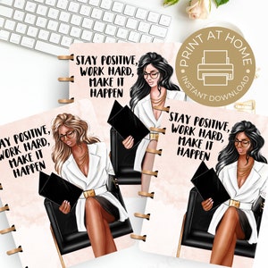 Fashion Girl Planner Cover Printable, Planner Cover for Happy Planner, Girl Boss Cover, Happy Planner Cover, Boss Babe, Multiple Sizes