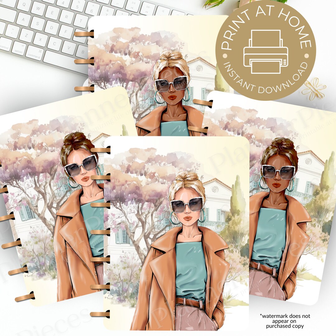 Fashion Girl Planner Cover Printable, Planner Cover for Happy Planner ...