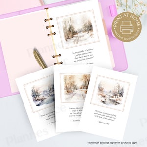 Cozy Winter Inspirational Quote Dashboard Printable, Planner Printable, Happy Planner Dashboard, Multiple Size, Planner Dashboard, Printable