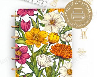 Floral Planner Cover Printable: Happy Planner & Erin Condren (PDF)