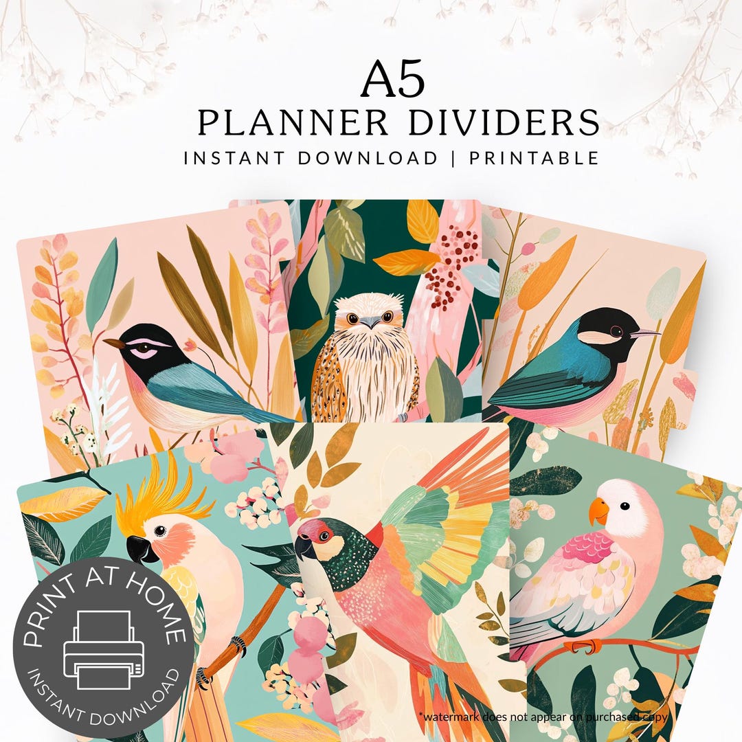 A5 Printable Planner Dividers | Elegant & Stylish Organization | Floral ...