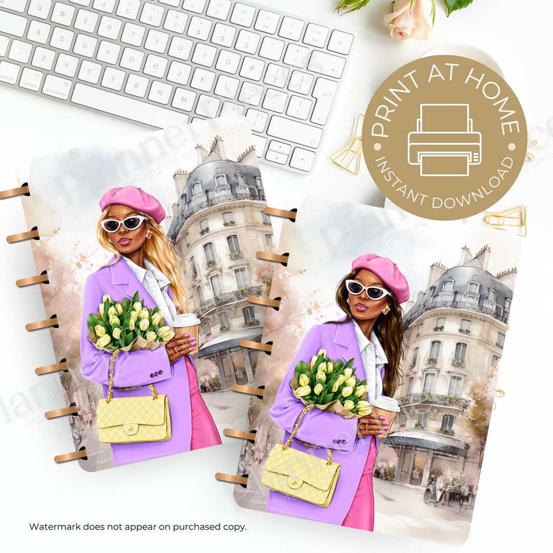 Fashion Girl Planner Cover Printable, Planner Cover for Happy Planner ...