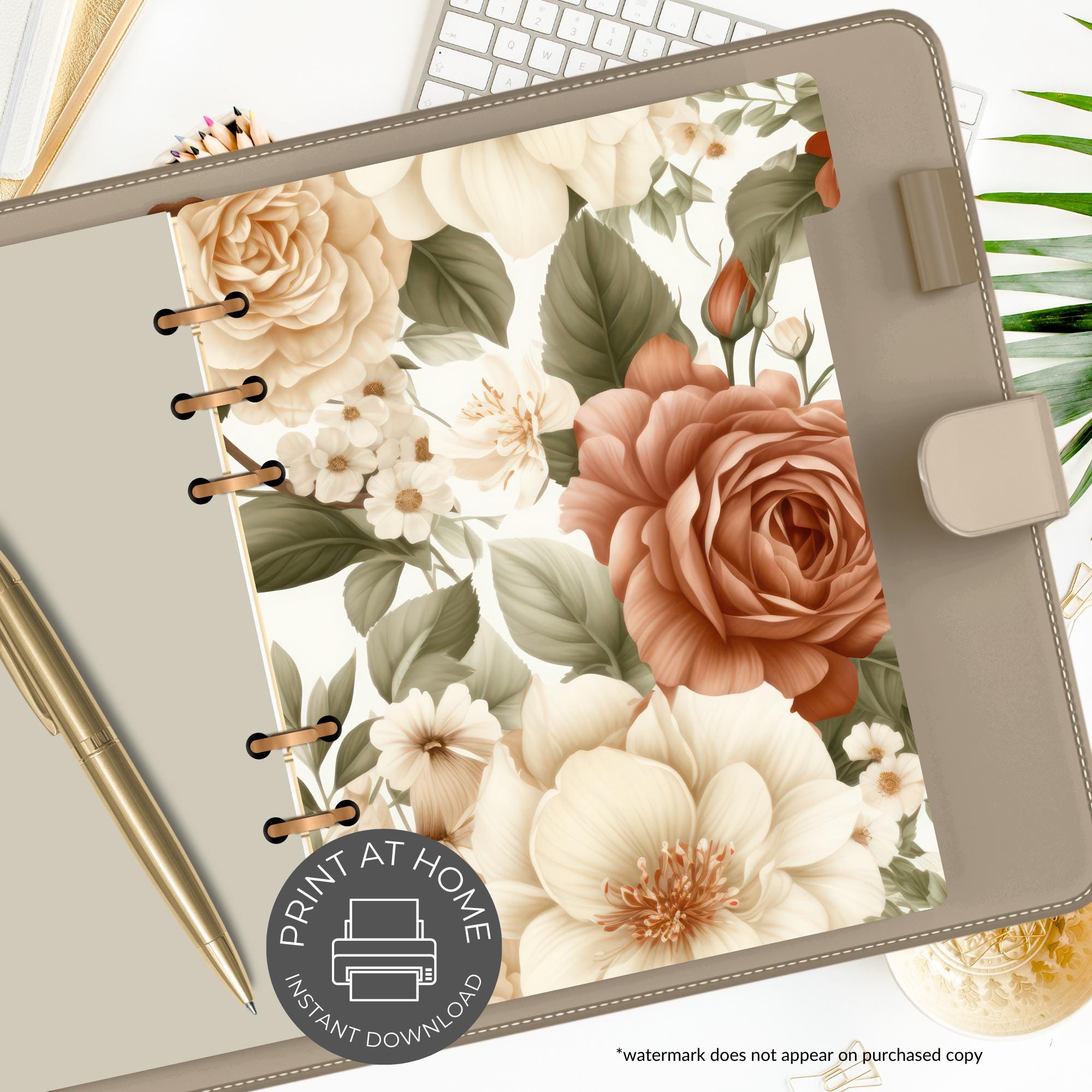 A5 Printable Planner Dividers | Elegant & Stylish Organization | Rose ...