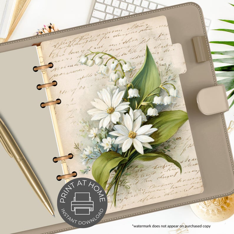 A5 Printable Planner Dividers | Elegant & Stylish Organization | Floral ...