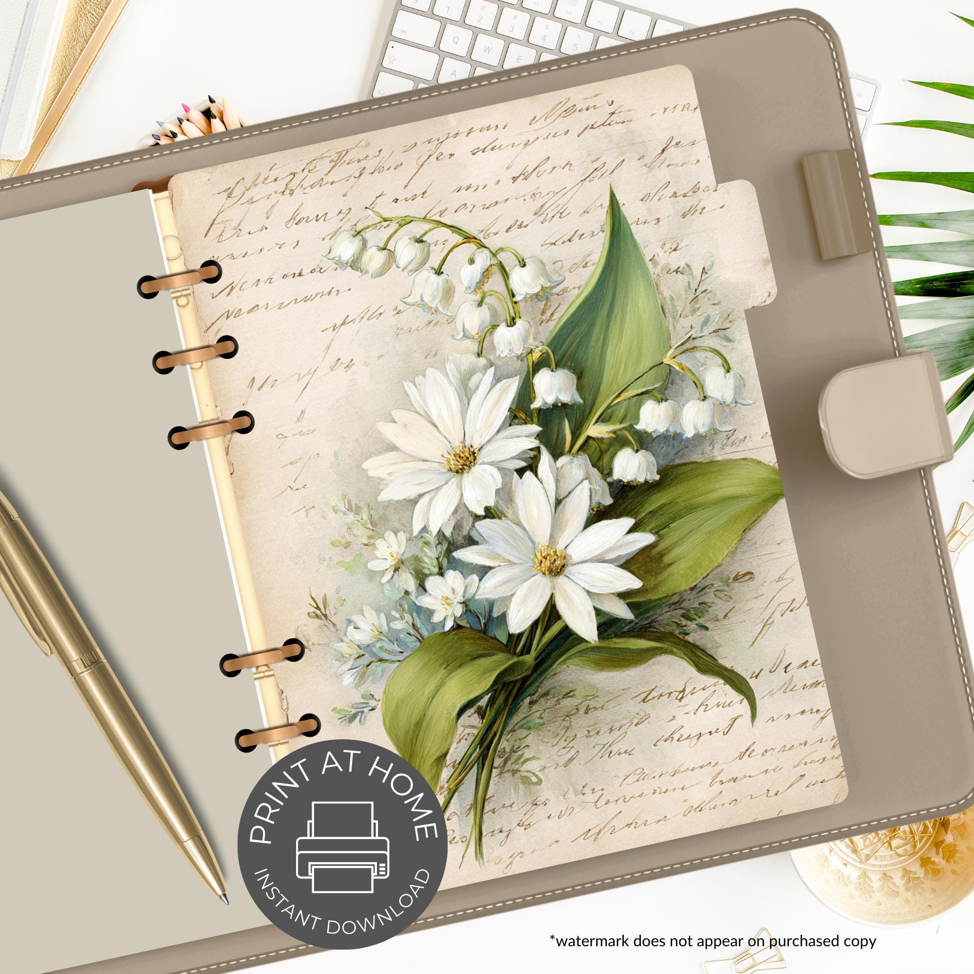 A5 Printable Planner Dividers | Elegant & Stylish Organization | Floral ...