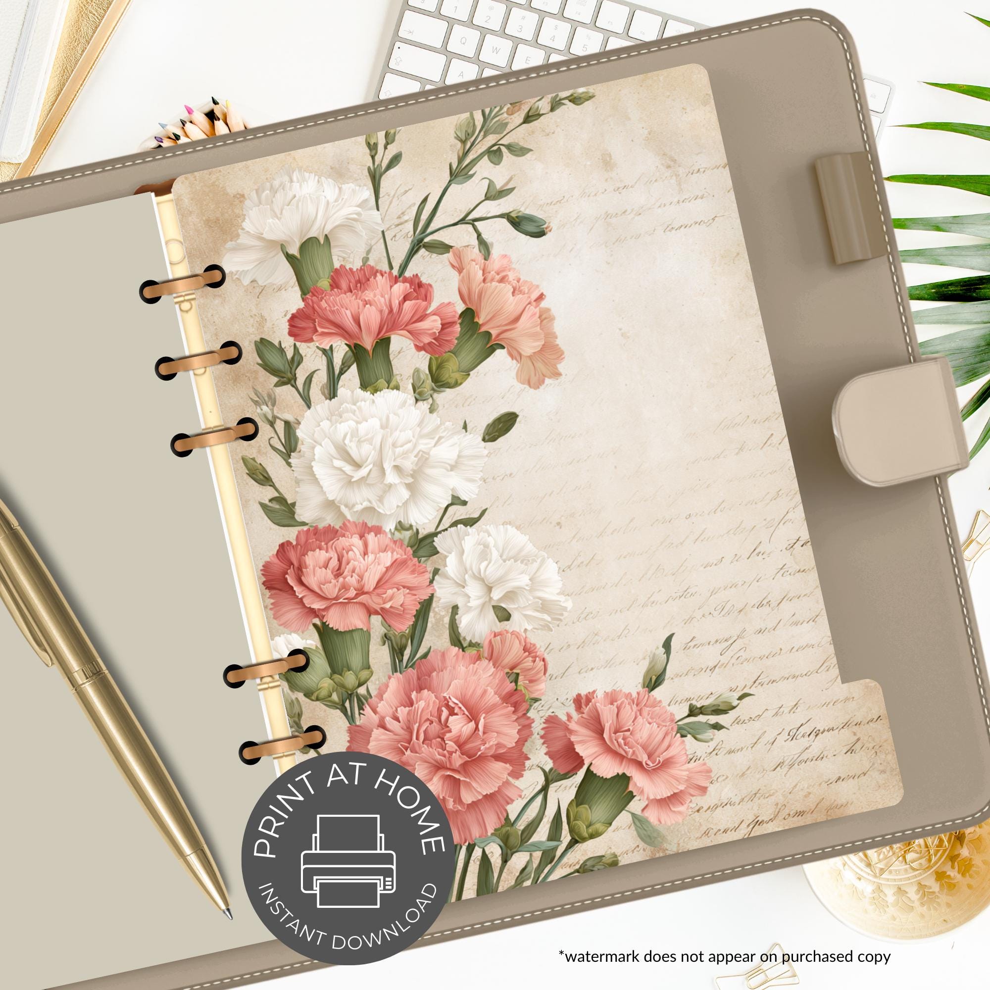 A5 Printable Planner Dividers | Elegant & Stylish Organization | Floral ...