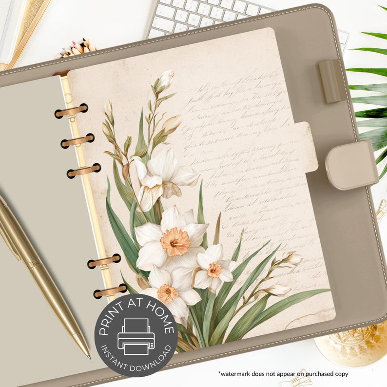 A5 Printable Planner Dividers | Elegant & Stylish Organization | Floral ...