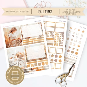 Autumn Fall Printable Stickers, Printable Planner Sticker, Happy Planner Stickers, Autumn Stickers, Printable Sticker,