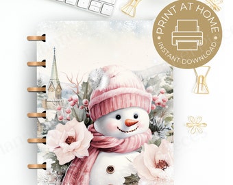 Omslag till snögubbe-vinterplanerare: Happy Planner, Erin Condren (digital nedladdning)