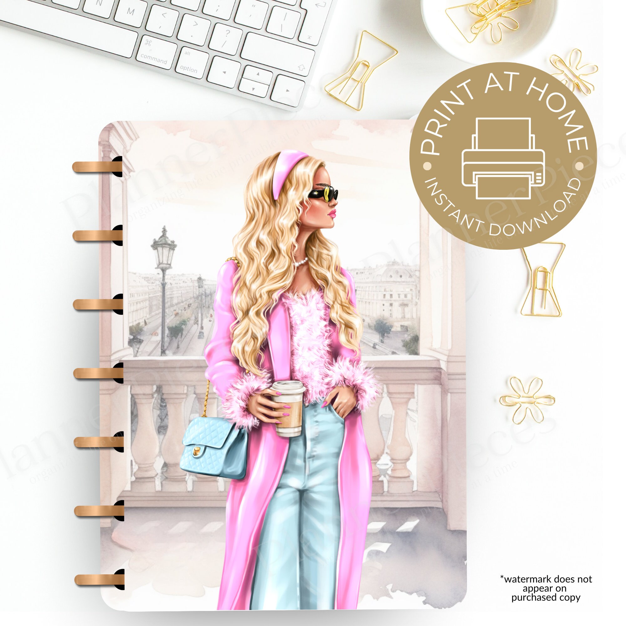 Fashion Girl Planner Cover Printable, Planner Cover for Happy Planner ...