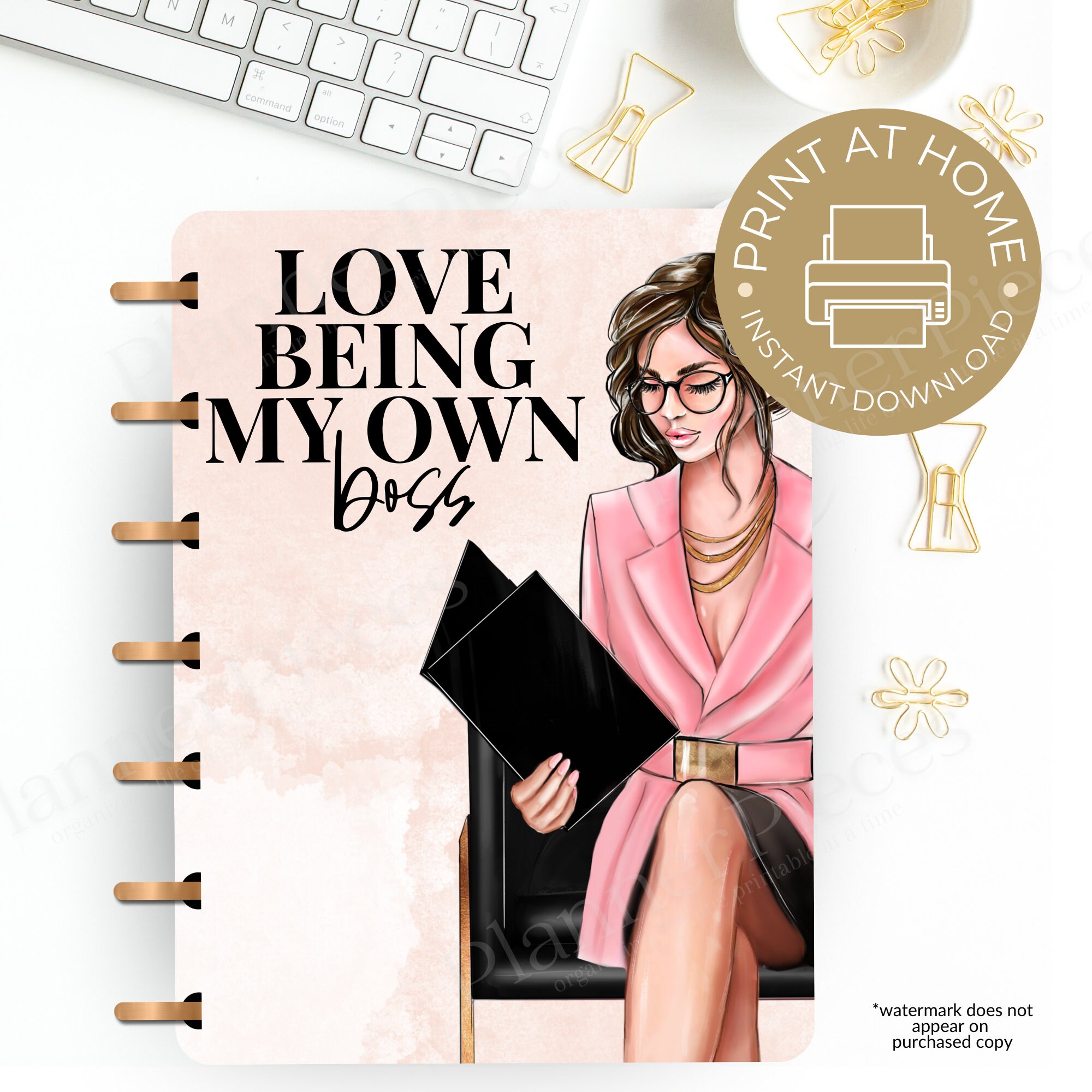 Fashion Girl Planner Cover Printable, Planner Cover for Happy Planner ...