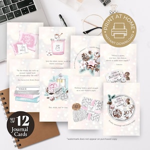 Winter Journal Cards, Journaling Cards, Printable Journal Cards, Junk Journaling, Planner Cards, Inspirational Journal Planner, Inspiration