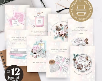 Winter Journal Cards: Inspirational Planner Printables (PDF)