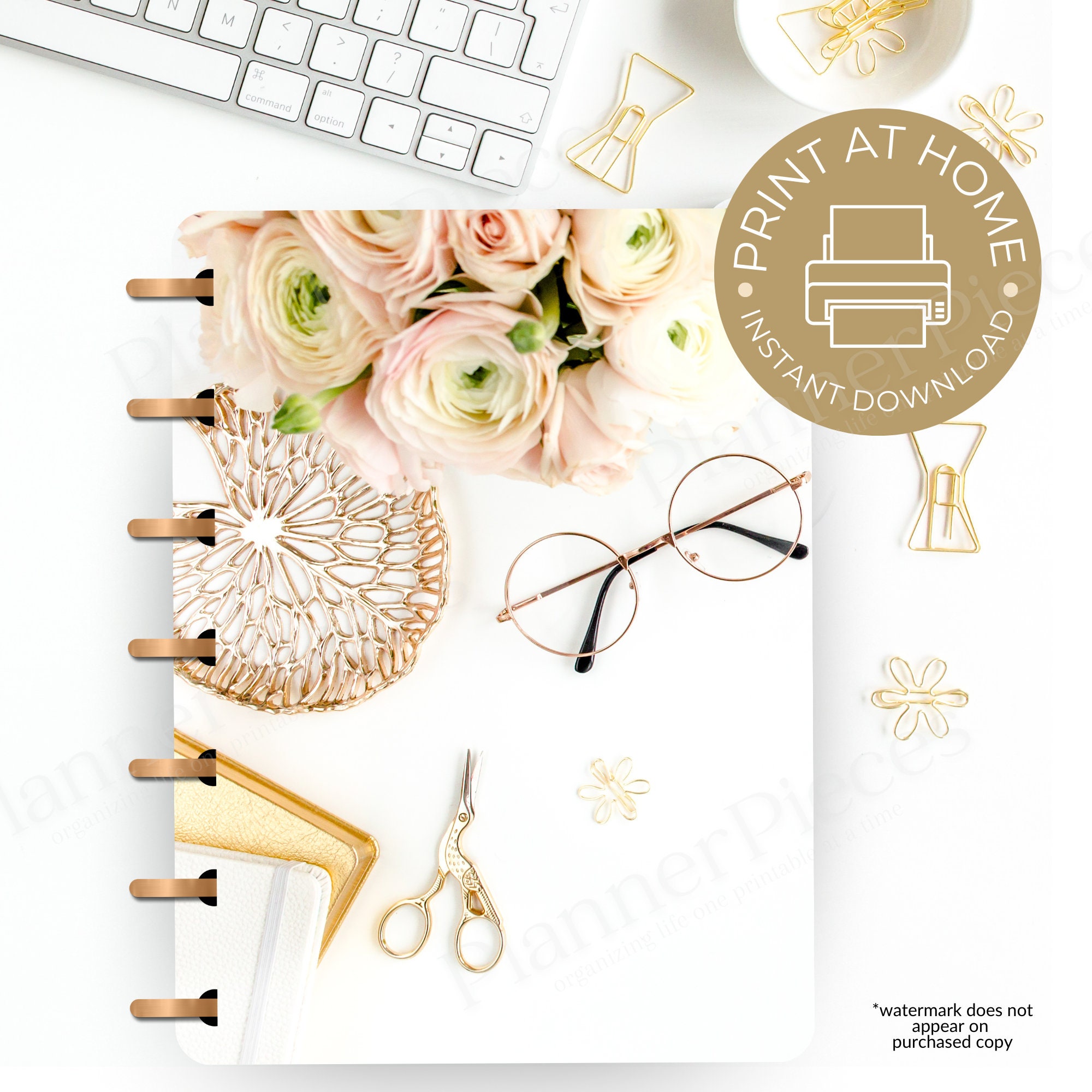 Desktop Planner Cover Printable, Planner Cover for Happy Planner, Erin Condren Cover, Happy ...