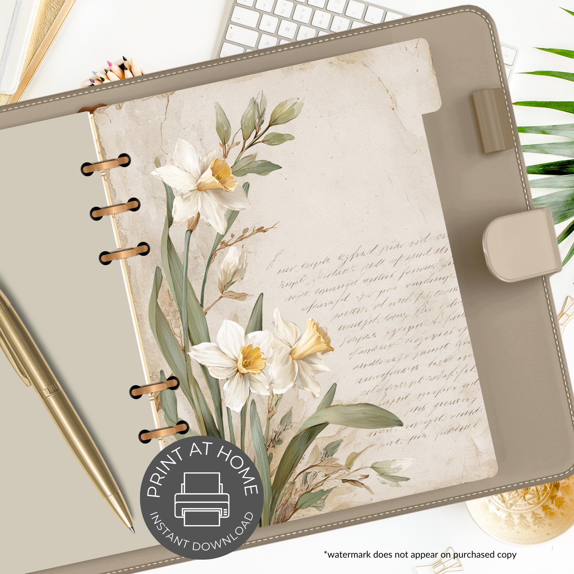 A5 Printable Planner Dividers | Elegant & Stylish Organization | Floral ...