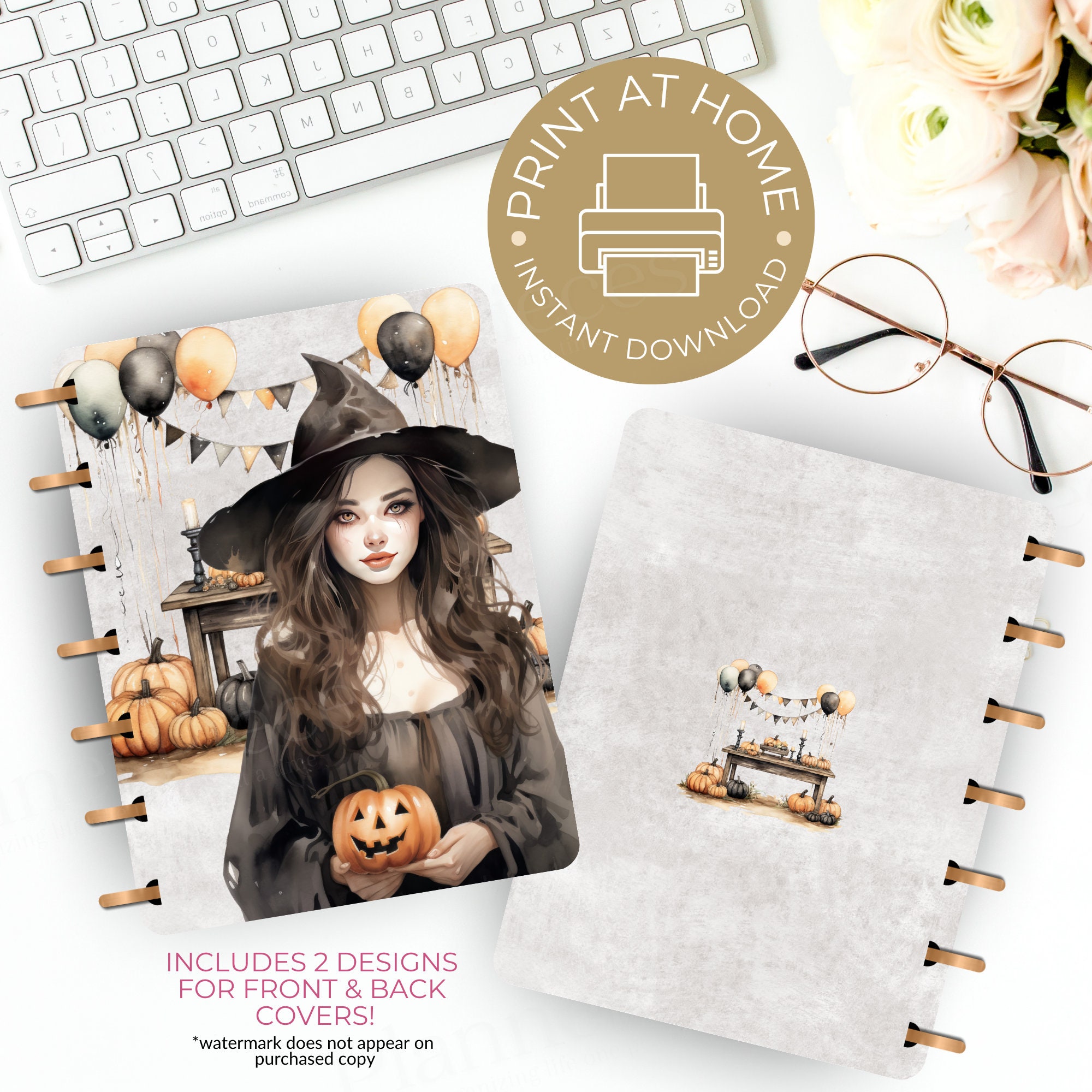 Witch Planner Cover Printable, Planner Cover for Happy Planner, Erin ...