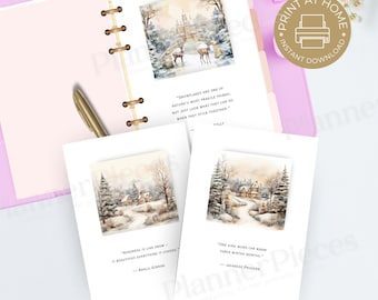 Painel do planejador de inverno para impressão: paisagem em aquarela (download digital)