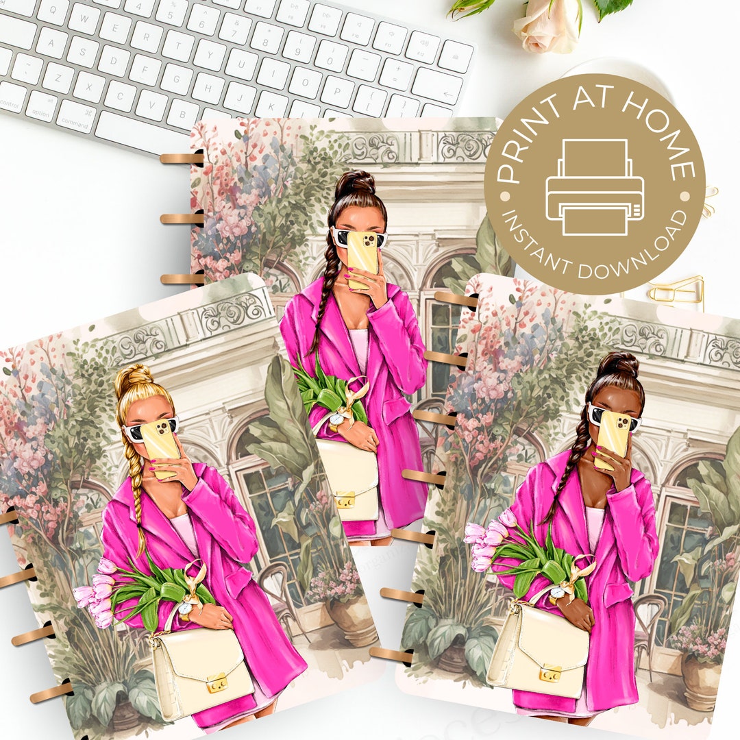 Fashion Girl Planner Cover Printable, Planner Cover for Happy Planner ...