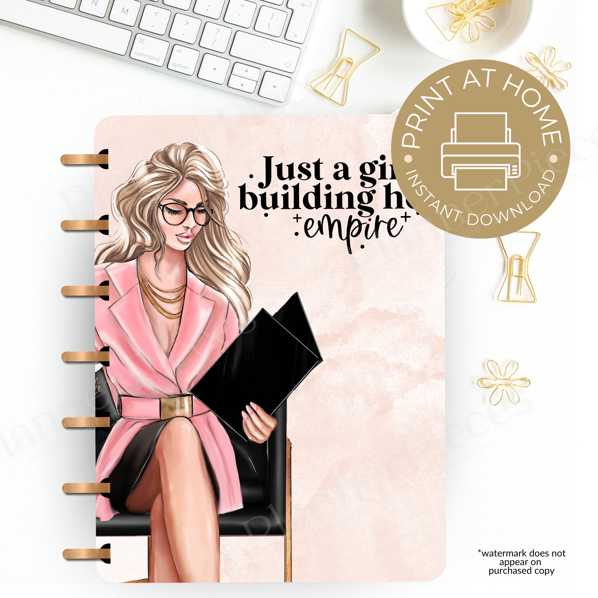 Fashion Girl Planner Cover Printable, Planner Cover for Happy Planner ...