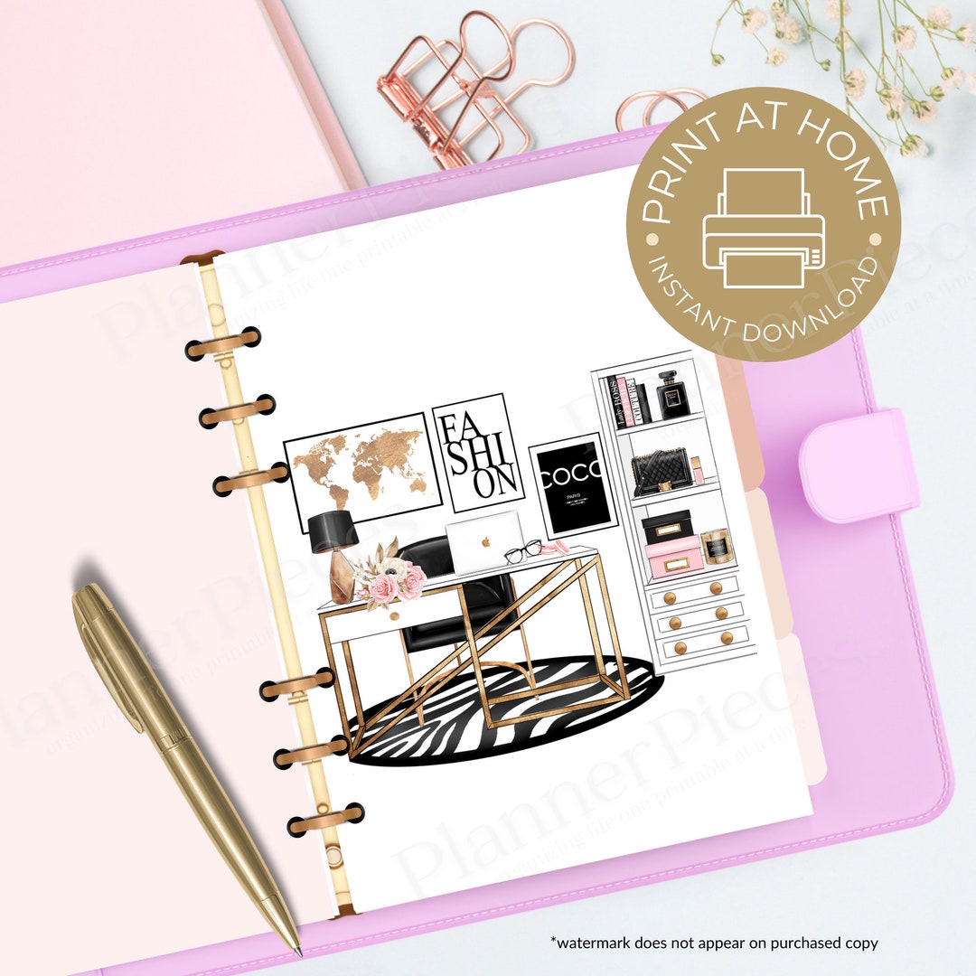 Office Planner Dashboard Printable, Planner Printable, Happy Planner Dashboard, Multiple Sizes ...