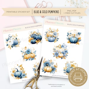 Pumpkin Autumn Fall Printable Stickers, Printable Planner Stickers, Happy Planner Stickers, Autumn Stickers, Printable Stickers, Pumpkins